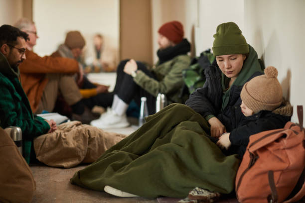Refugees Hiding in Shelter