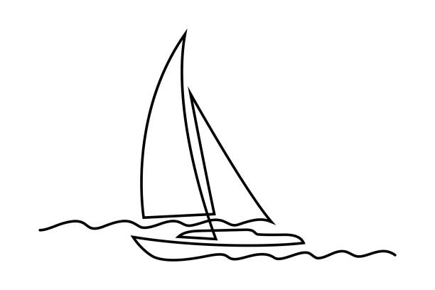 illustrations, cliparts, dessins animés et icônes de bateau à voile - bateau à voile