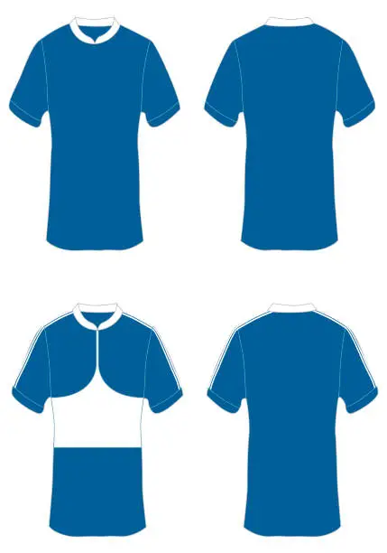 Vector illustration of shirt design for advertising in blue color