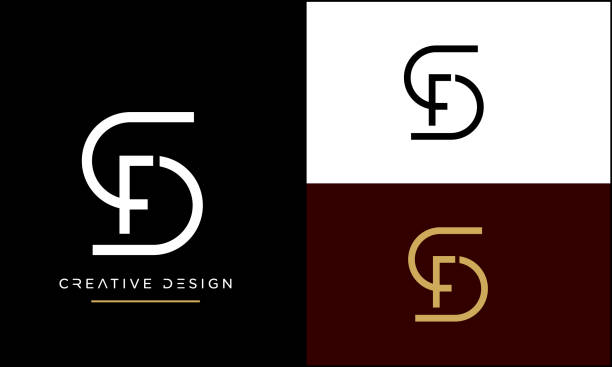 illustrazioni stock, clip art, cartoni animati e icone di tendenza di sf o fs alfabeto lettere iniziali luxury logo icon vector - letter f immagine