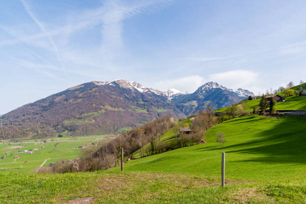 istock Fascinating mountain panorama in Mollis in Switzerland 1392212276