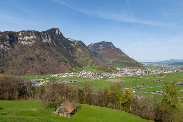 istock Fascinating mountain panorama in Mollis in Switzerland 1392212285