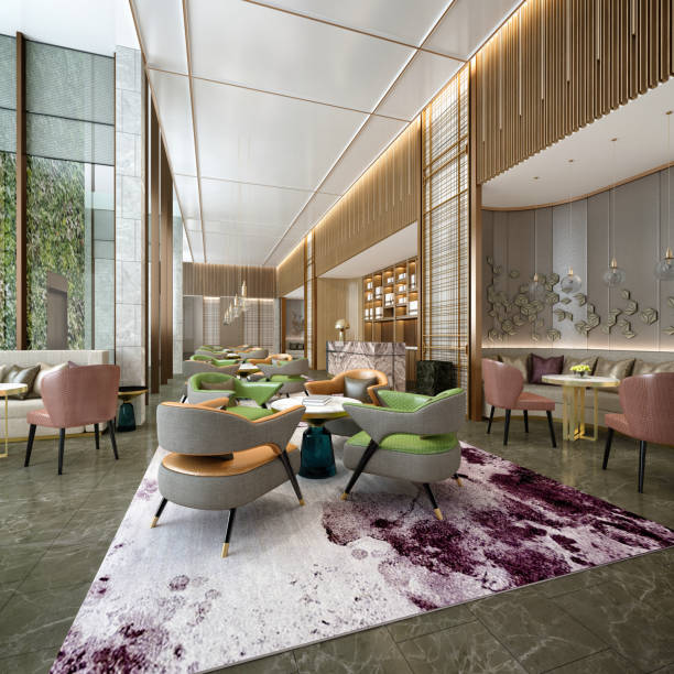 istock 3d render luxury hotel lobby entrance 1392219337