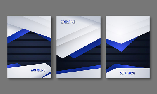 Abstract dark blue and silver gradient papercut geometric background. Modern futuristic background . Can be use for landing page, book covers, brochures, flyers, magazines, any brandings, banners, headers, presentations, and wallpaper backgrounds