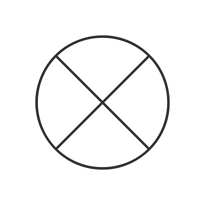 Four Part Rounds Circle Divided In 4 Segments Isolated On White Background Pie Or Pizza ...