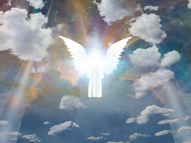 istock Shining angel in the sky 1392230594