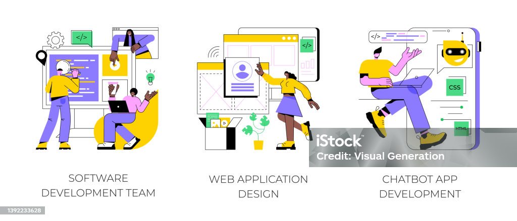 Professional Programming Abstract Concept Vector Illustrations Stock ...