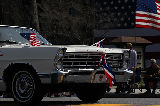 Patriots Day Parade held in Lexington, MA on April 18, 2022,  after two years cancellations.