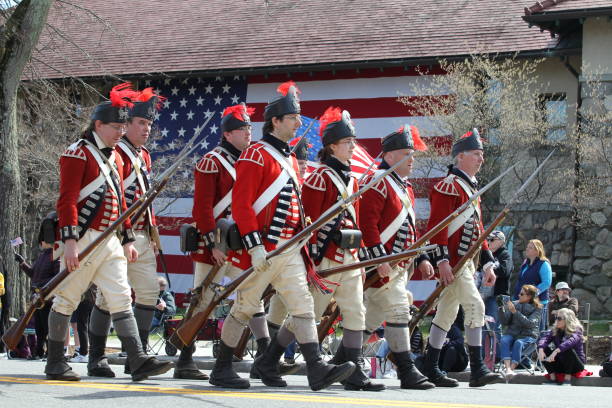 Patriots Day Parade held in Lexington, MA on April 18, 2022,  after two years cancellations.