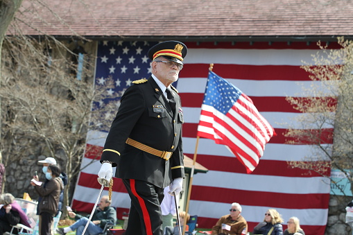 Patriots Day Parade held in Lexington, MA on April 18, 2022,  after two years cancellations.