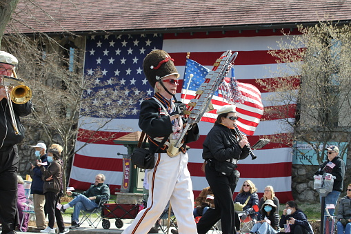 Patriots Day Parade held in Lexington, MA on April 18, 2022,  after two years cancellations.