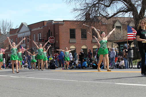 Greenwich, CT, USA - March 23, 2014: Town's people  participating in the town annual \