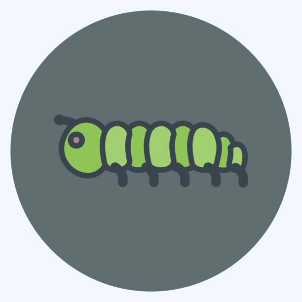 Icon Caterpillar. suitable for Animal symbol. color mate style. simple design editable. design template vector. simple symbol illustration Icon Caterpillar. suitable for Animal symbol. color mate style. simple design editable. design template vector. simple symbol illustration admiral butterfly stock illustrations