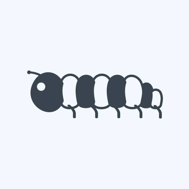 illustrations, cliparts, dessins animés et icônes de icône caterpillar. convient pour le symbole de l’animal. style glyphe. conception simple modifiable. vecteur de modèle de conception. illustration simple de symboles - hebomoia glaucippe