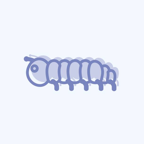 illustrations, cliparts, dessins animés et icônes de icône caterpillar. convient pour le symbole de l’animal. style bicolore. conception simple modifiable. vecteur de modèle de conception. illustration simple de symboles - hebomoia glaucippe