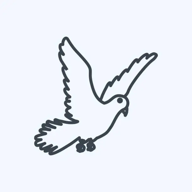 Vector illustration of Icon Dove. suitable for animal symbol. line style. simple design editable. design template vector. simple symbol illustration