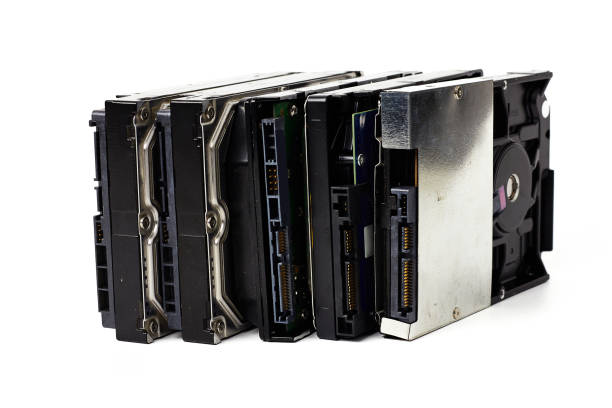 istock old hard disk (HDD) for PC are no longer used isolated on white background. 1392249226