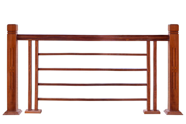 istock Wooden railing isolated on white background 1392251740