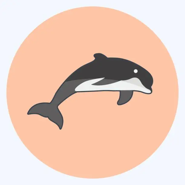 Vector illustration of Icon Dolphin. suitable for animal symbol. flat style. simple design editable. design template vector. simple symbol illustration