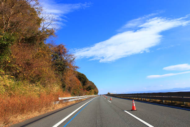 istock Driving on Tomei Expressway in autumn 1392258132