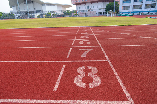 nobody empty Athlete Track or Running Track background for training
