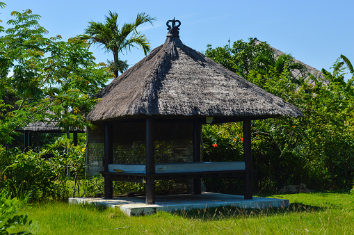 View Of Gazebo In The Garden Outdoor On A Sunny Day At Umeanyar, North Bali, Indonesia
