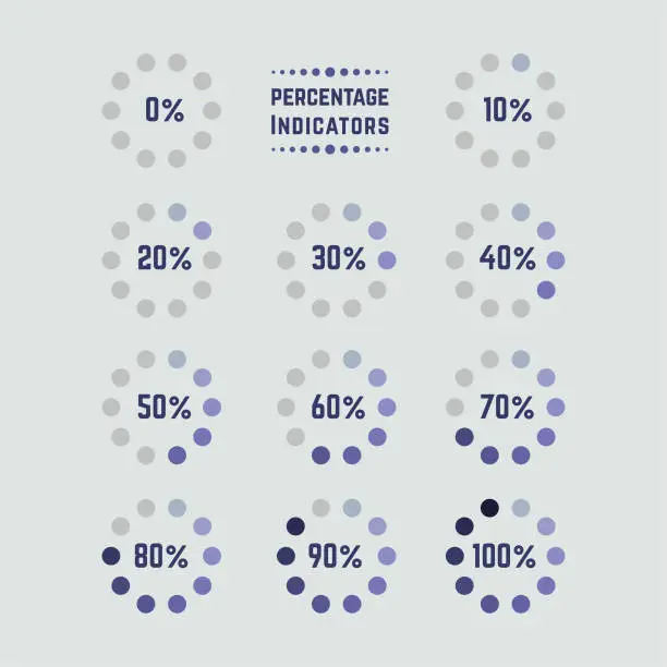 Vector illustration of Percentage indicators elements collection