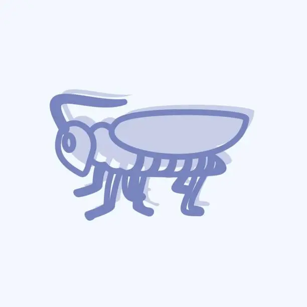 Vector illustration of Icon Grasshopper. suitable for Animal symbol. two tone style. simple design editable. design template vector. simple symbol illustration