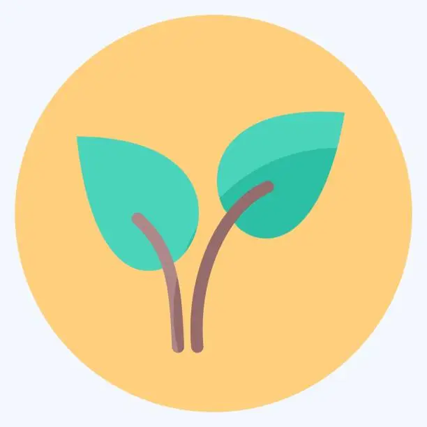 Vector illustration of Icon Leaves. suitable for garden symbol. flat style. simple design editable. design template vector. simple symbol illustration