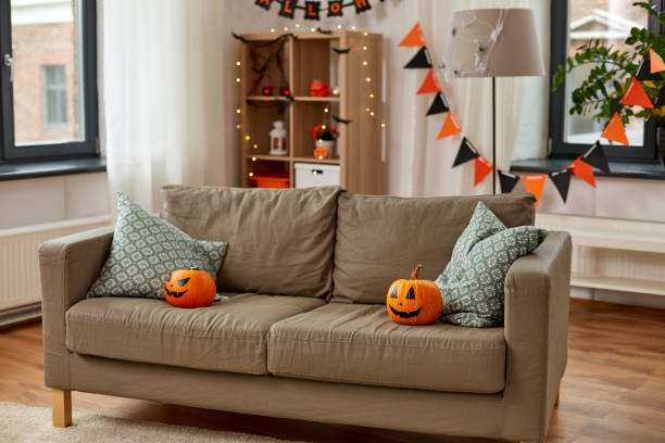 istock jack-o-lanterns and halloween decorations at home 1392271736