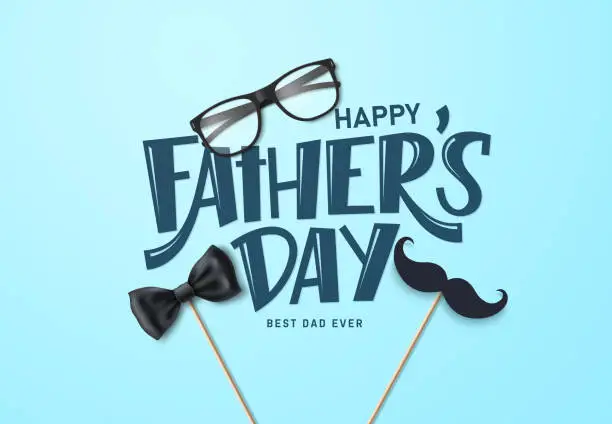 Vector illustration of Happy father's day vector background design. Father's day greeting text