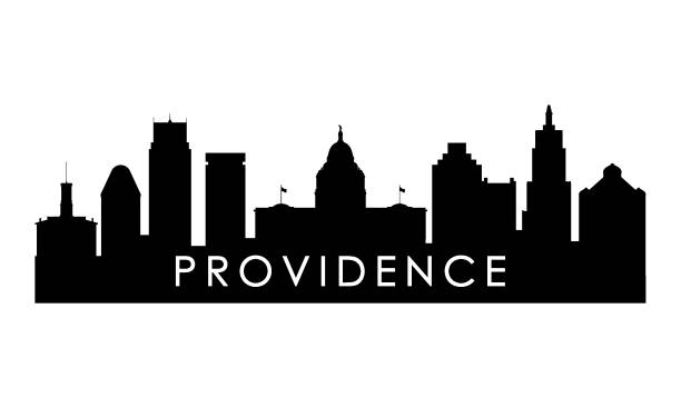 Providence 01 Providence skyline silhouette. Black Providence city design isolated on white background. providence stock illustrations