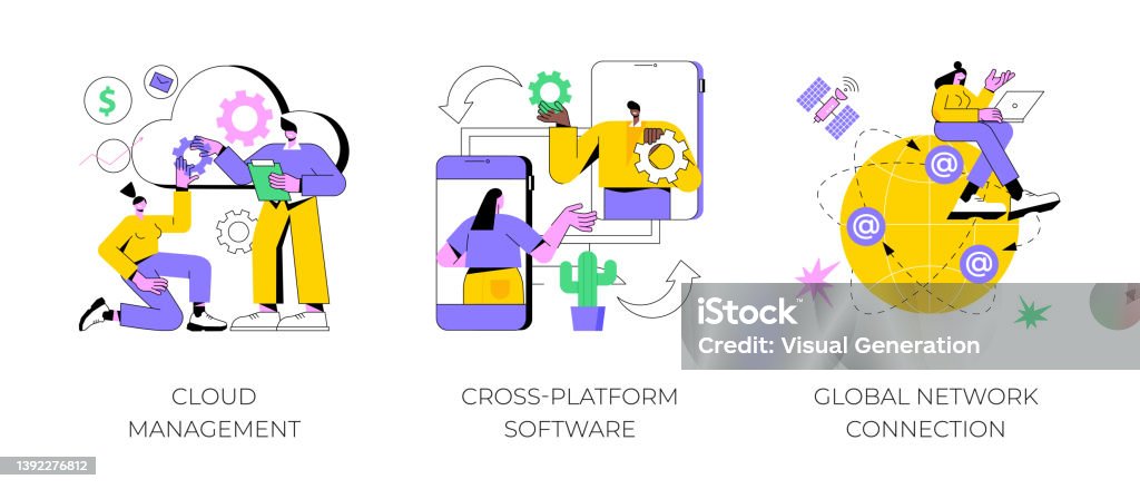 Global Communication Abstract Concept Vector Illustrations Stock ...