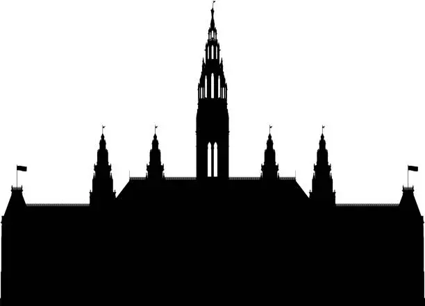 Vector illustration of Vienna City Hall