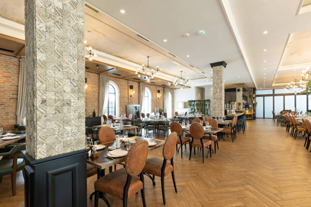 istock Interior of a modern hotel restaurant 1392279148