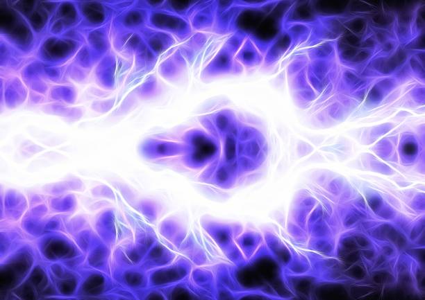 Abstract background with blue light swirling in the concept of science technology