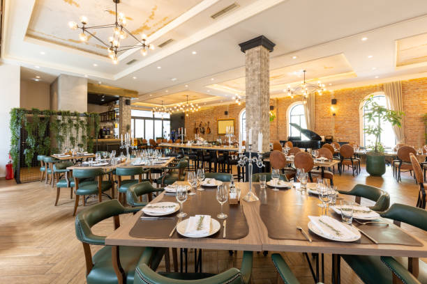 istock Interior of a modern hotel cafe bar restaurant 1392279241