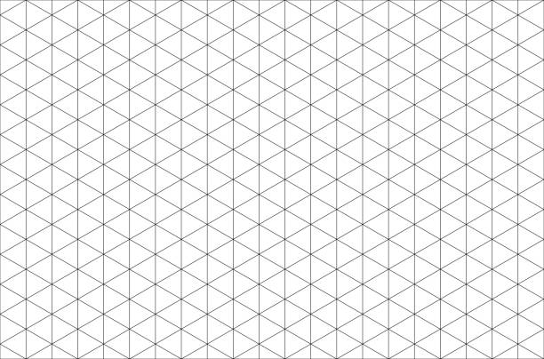 illustrazioni stock, clip art, cartoni animati e icone di tendenza di modello vettoriale isometrico astratto senza soluzione di continuità. texture triangoli sottili in bianco e nero. mosaico geometrico monocromatico sfondo minimalista. plotting righello esagonale e triangolare per la stesura. - motivo a griglia