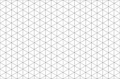 istock Abstract isometric grid vector seamless pattern. Black and white thin line triangles texture. Monochrome geometric mosaic minimalistic background. Plotting hexagonal, triangular ruler for drafting. 1392279505