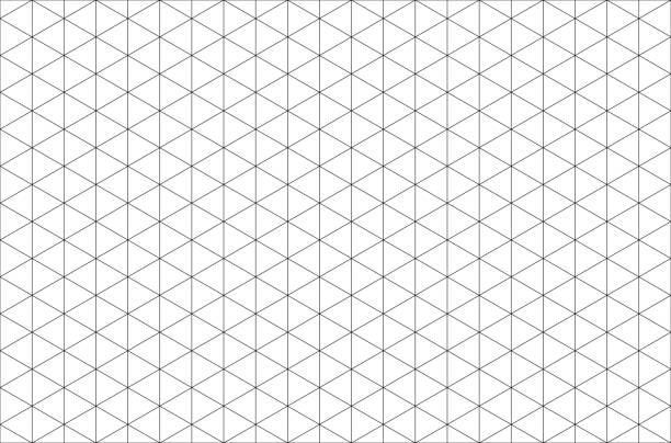 Abstract isometric grid vector seamless pattern. Black and white thin line triangles texture. Monochrome geometric mosaic minimalistic background. Plotting hexagonal, triangular ruler for drafting. Abstract isometric grid vector seamless pattern. Black and white thin line triangles texture. Monochrome geometric mosaic minimalistic background. Plotting hexagonal, triangular ruler for drafting grid pattern stock illustrations