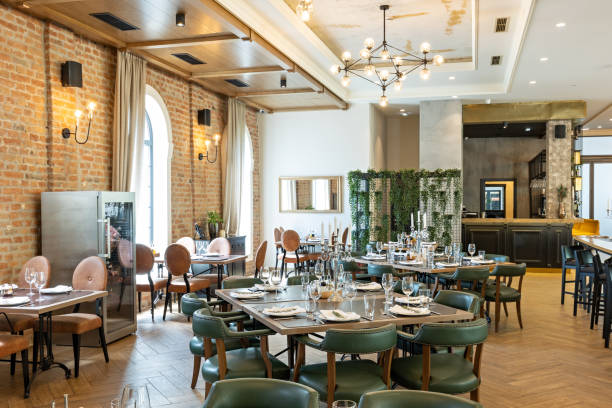 istock Interior of a modern hotel restaurant 1392279585