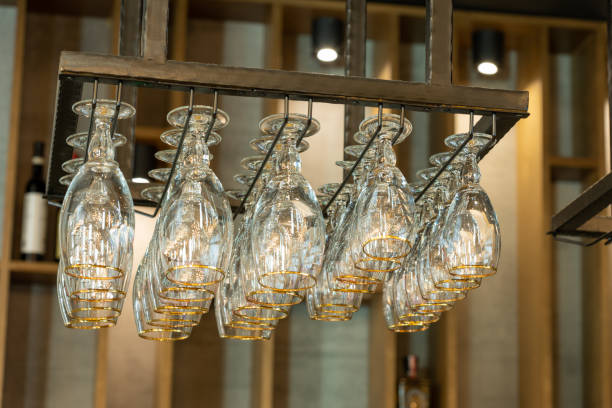istock Beer glasses hanging on the rack in the restaurant 1392280262