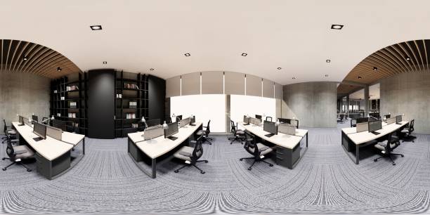 istock Modern   Offices lobby interior area . Reception counter des. 3d rendering interior office modern and loft design. 1392280275