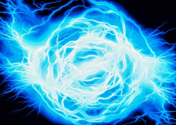 Abstract background with blue light swirling in the concept of science technology