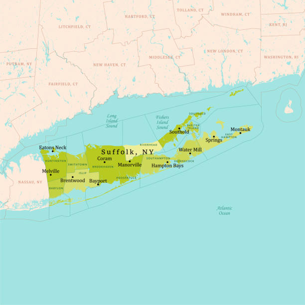 NY Suffolk Vector Map Green NY Suffolk Vector Map Green. All source data is in the public domain. U.S. Census Bureau Census Tiger. Used Layers: areawater, linearwater, cousub, pointlm. the hamptons stock illustrations