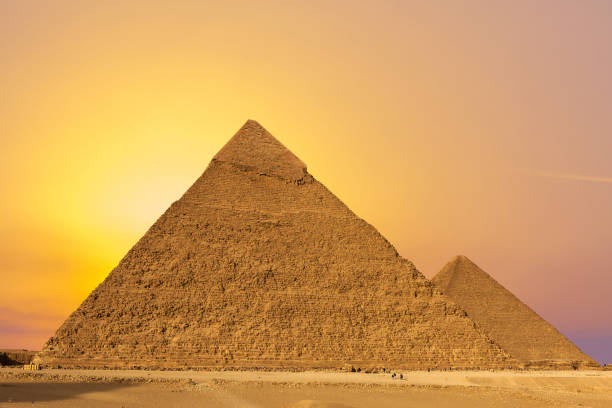 istock Famous great Giza Pyramids in sand desert in Cairo 1392286246