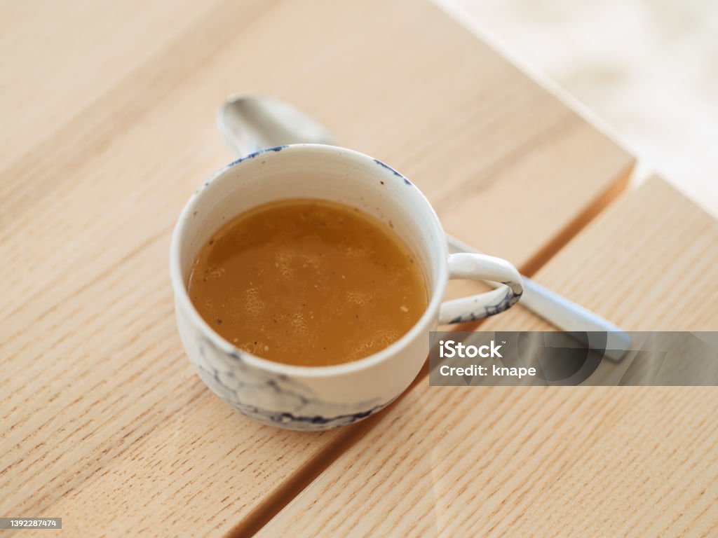 Chicken bone broth in a cup with spoon Chicken bone broth in a cup with spoon
Healthy eating concept of bone broth keto diet must Bone Broth Stock Photo