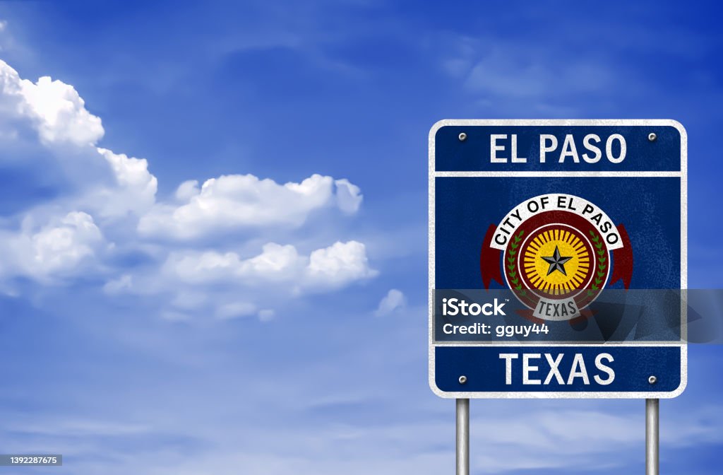 Welcome to El Paso in Texas El Paso - Texas Stock Photo