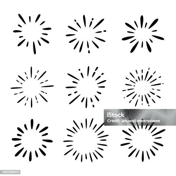Diffuse Lighting Icon Hand Drawn Diffused Light Vector Isolated On A White Background Stock ...