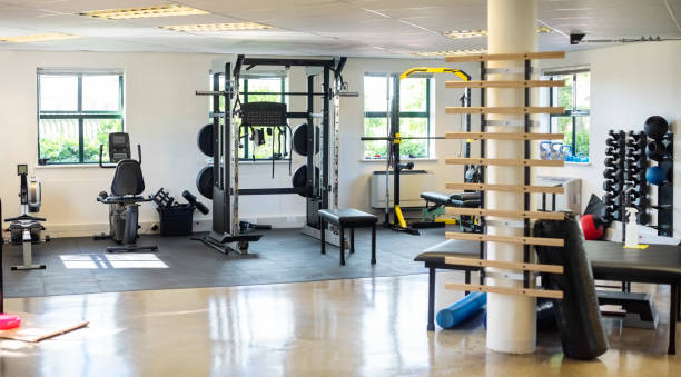 istock Interior of physiotherapy center 1392290139